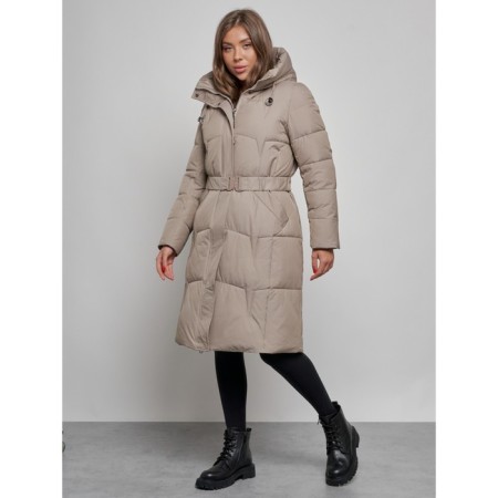 Coat insulated winter female, size 50, color light brown-1