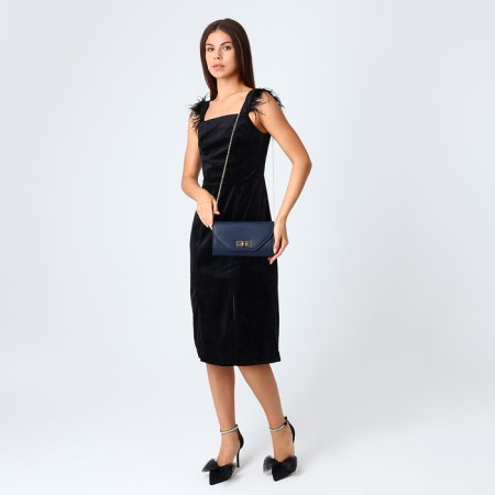 Female bag on a valve, blue color-6