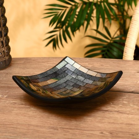 Decorative plate 20x20x5 cm, ceramics