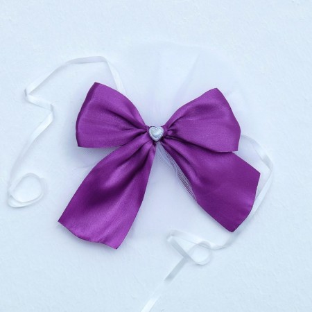 Bows on the handles of a wedding car, 4 pcs., Purple-1