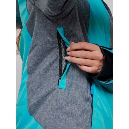 Ski jacket female winter, size 56, turquoise color-6