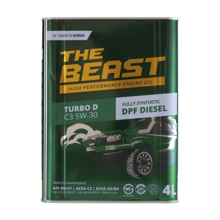 Motor oil The Beast Turbo D C3 5W-30, synthetic, 4 liters