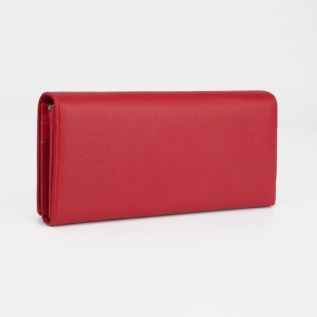 Women's wallet on magnets, red color-1