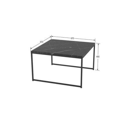 Journal table "Over", 670 × 670 × 400 mm, metal, MDF, color black marble-1