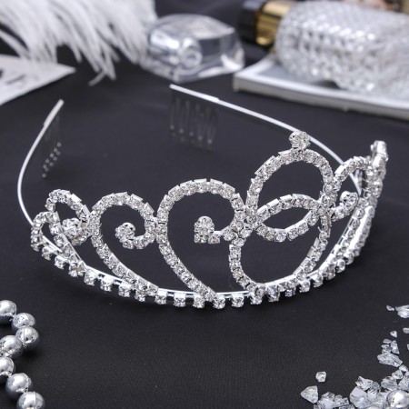 Hair diadem "Grace" circles, 6 cm, silver