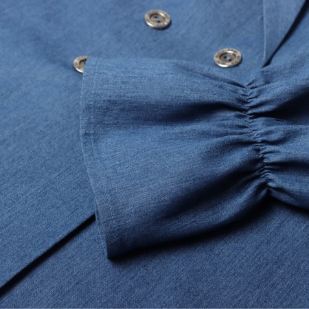 Women's jeans shirt with wax mist, p.46, blue-8