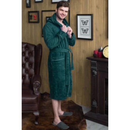 Terrious robe male, size 60, green color-2