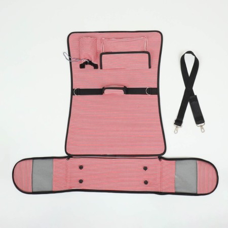 Bag - carrying for animals "strips" with organizer, pink, size M, 40 x 26 x 20 cm-11
