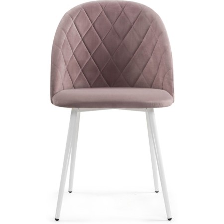 Stew on a metal frame Zest metal/velor, white/pink 50x54x81 cm-1