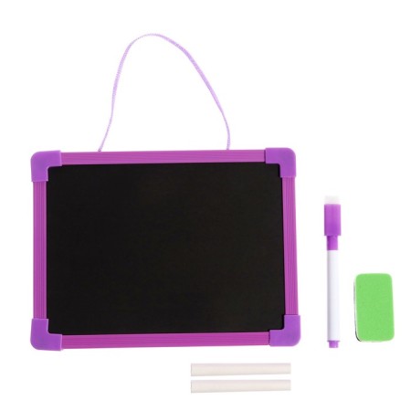 Drawing board double -sided cardboard, marker + chalk + sponge, mix color-8