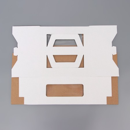 Box for cake 2 windows, with handles, white, 21 x 21 x 11 cm-4