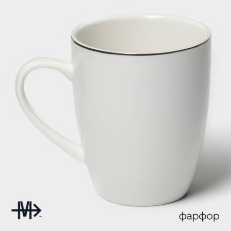 Porcelain mug Magistro La Perle, 350 ml, white color-1