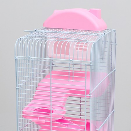 A cage for small rodents "Pigzon", with a filling, 23 x 17 x 40 cm, pink-3