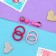 Hair Set "Baby" (4 elastic bands, 2 clamps 3.5 cm) strawberry, pink