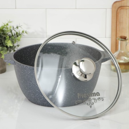 Set of dishes No. 1 granite, 3 objects: pan D = 26 cm, bucket 1.7 l, pot 5 l, covers, anti -stick coating-2