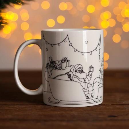 Set of mug for the coloring "New Year" paint 6 cV 2 ml, brush-2