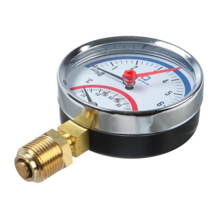 Thermomanometer "CTM", radial, DK 80 mm, 0.6 MPa, external thread 1/4 ", 120 ° C