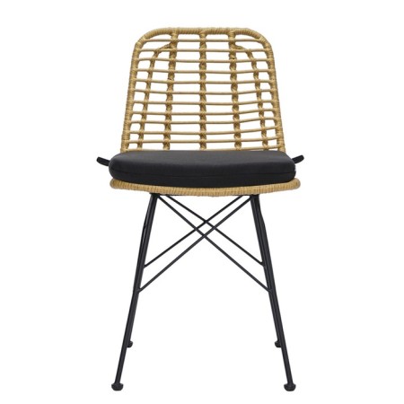 Vetle Flat chair 420 × 560 × 810 mm, artificial rattan, beige color / black-7