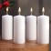 Candle cylinder, 5x11.5 cm, set 4 pcs, white