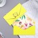 Money envelope "Happy Birthday!" Cutting off, software touch, embossing, yellow background, leaves, 9.3x19cm