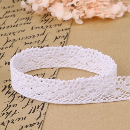 Knitted lace, 28 mm × 10 ± 1 m, white color-2