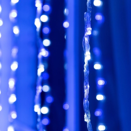 Girlyand "Waterfall" 2 × 1.5 m, IP44, transparent thread, 400 LED, glow of white and blue, 8 modes, 220 V-3