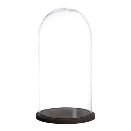 Glass dome -slosh on a wooden stand "Vincent - 1", 30x15 cm, brown