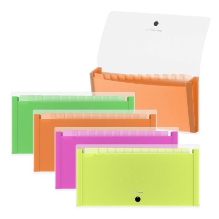 A4 cartridge folder on the 13 departments button, Erichkrause, Matt Neon, transparent plastic, mix