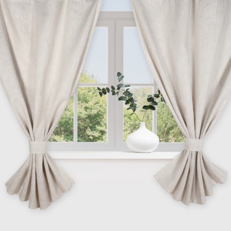A set of curtains for the kitchen Ethel "StraightForward" 140x180 cm-2 pcs, pickups 2 pcs, linen 100%