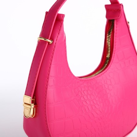 Women's bag over the shoulder, pink color 21*21.5*6 cm-4