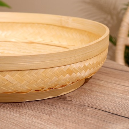 Vase wicker, from bamboo 35x30x8 cm-3
