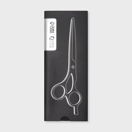 Hairdressers scissors with an emphasis “Premium”, bent rings, blade - 6.5 cm, black color-6