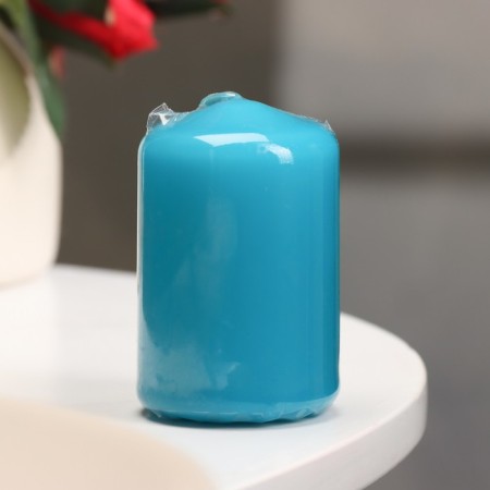 Candle - cylinder, 4 × 6 cm, 9 hours, turquoise-2