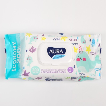 Wet Aura Ultra Comfort napkins, for children, 200 pcs.-6