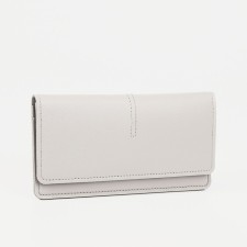 Women's wallet on the button, gray color