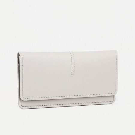 Women's wallet on the button, gray color