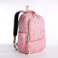 A backpack with a zipper, bag, cosmetic bag, pink color