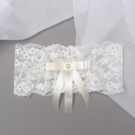 Garter for the bride "Wedding", white