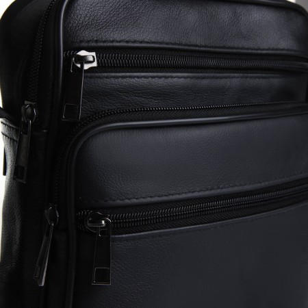 Male bag on lightning, long belt, black color-3