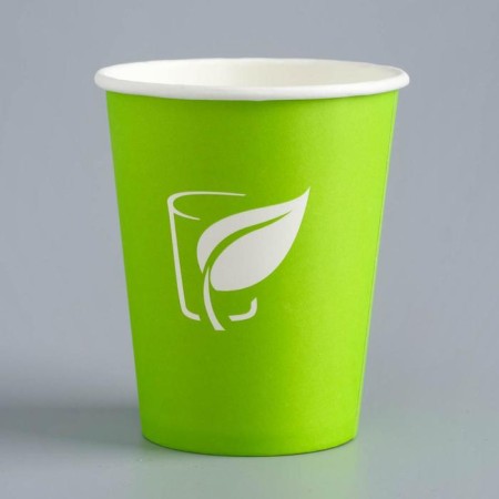 Paper glass "Green Logo" for hot drinks, 250 ml, diameter 80 mm