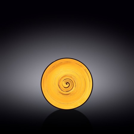 Saucer Wilmax England Spiral, D = 12 cm, yellow color