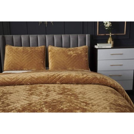 A set with a blanket "Fernand", size 240x260 cm, 50x70 cm - 2 pcs, mustard color-7