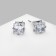 Earrings with rhinestones "Pusets" radiance, square, d = 0.6, white color in silver