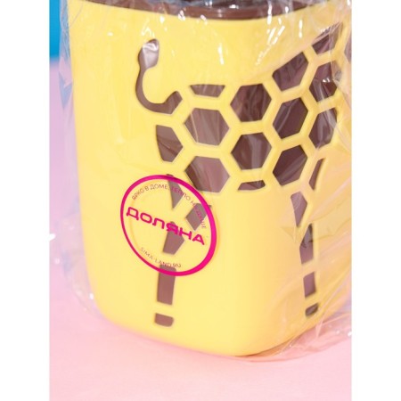 Mug Plastic Dolyana "Giraffe", 300 ml, yellow color-3