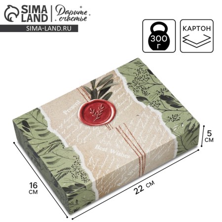 Box a gift folding envelope, packaging, "eco", 22 x 16 x 5 cm