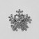 Brooch "Snowflake" mini, white color in silver