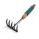 Grave are small, straight, 5 teeth, length 29 cm, metal, wooden handle with foam rubber, Greengo