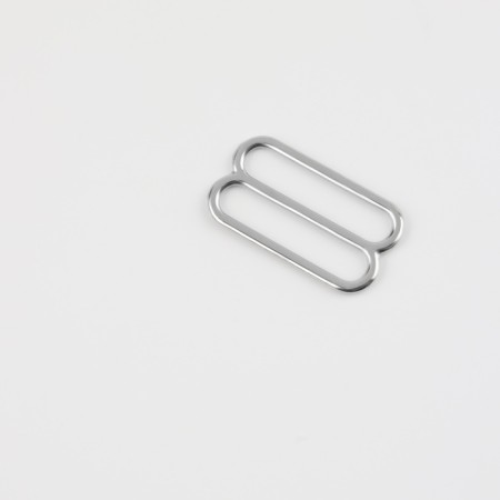 Straps regulator, metal, 20 mm, 20 pcs, silver color-1