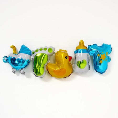 Garland of foil balls 38 "" Birth of a boy ", 96 cm