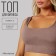Sports top on wide straps, size S, beige color